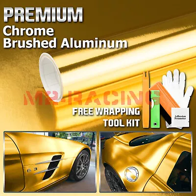 Chrome Aluminum Gold Vinyl Wrap Sticker Decal Sheet Film Air Release Bubble Free • $7.95