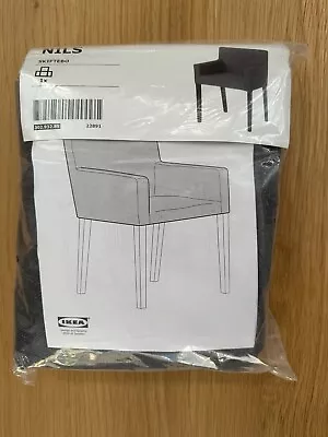 Ikea Nils Skiftebo Chair Cover Charcoal Grey Woven Fabric • $89
