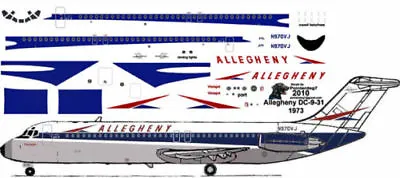 Allegheny Mc Donnell Douglas DC-9-31 Pointerdog7 Decals For Airfix 1/144 Kits  • $10