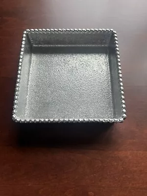 Mariposa Square Cocktail Napkin Holder Trinket Change Dish Recycled Metal Mexico • $24.50