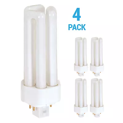 4 Pack CF26DT PL-T 26W F26TBX Triple Tube Bulbs T4 4-Pin GX24q-3 5000K Daylight • $17.99