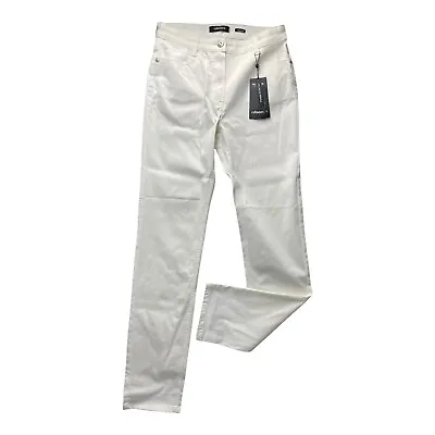 OLSEN Jeans Size XL 18 Ivory White Cotton Womens Trousers NEW EU46 RRP£89 • £30.79