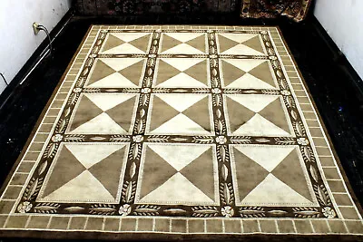 $399 • Buy 9x11 Exquisite Mint 200+kpsi Hand Knotted Vegetable Dye Aubusson Geometric Rug
