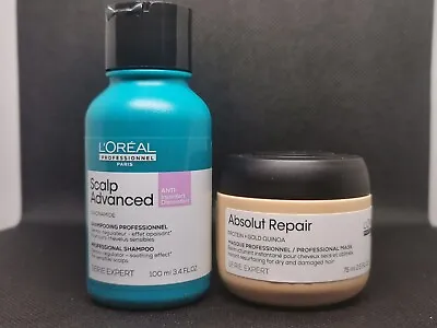 L'Oreal Absolut Repair Golden Lightweight Mask 75ml Scalp Advanced Shampoo 100ml • £14.95