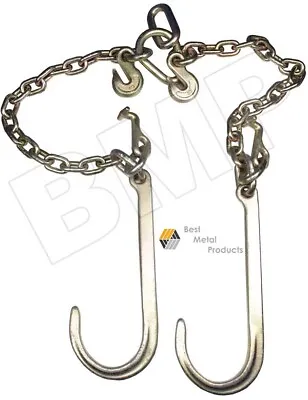 V Type Tow Chain J Hook 3/8 X  2´ Grab Hook Tractor Car Wrecker Truck 0900134 • $67.67