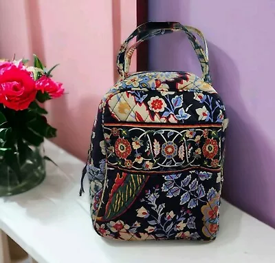 Vera Bradley Versailles Small Lunch Cooler Tote Let's Do Lunch Black Floral • $16.85