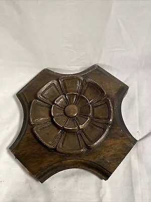 Antique Flower Bullseye Rosettes Architectural Salvage Wood Trim Furniture 9” • $29.95