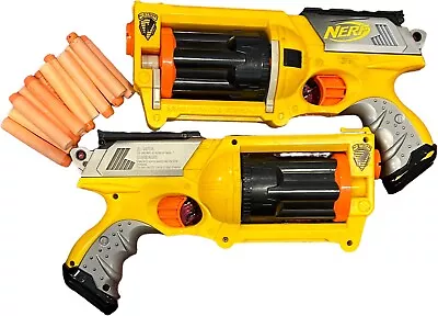 NERF Gun Maverick REV-6 N-Strike Blaster Toy Gun Set Of 2 With Bullets • $44.90