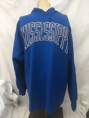 Vintage Galt Sand Mississippi Hoodie Sweatshirt Size Large Retro Blue Made USA • $12.99