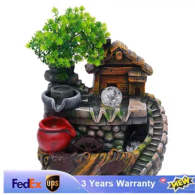 Rockery Water Fountain Indoor W/ LED For Living Room Office Decoration 110V New • $31.35