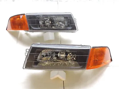 1998-2001 Mitsubishi Lancer Evo 5 6 Chrome/Black Headlight + Amber Corner Light • $255