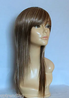 High Heat Resistant Long Smooth Layers Hair Lady Womens Wigs Daily Full Wig Uk • £14.99