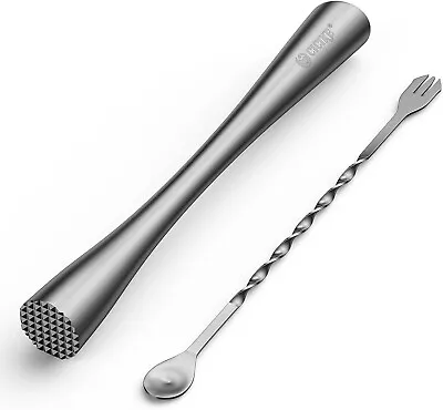 10 Inches Stainless Steel Muddler And Mixing Spoon For Cocktails Bar Tools An... • $12.49