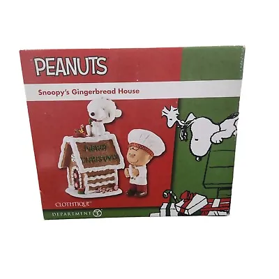 Rare! Peanuts Department 56 Clothtique  Snoopy's Gingerbread House Charlie Brown • $129.99