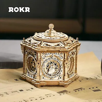 ROKR Romantic Music Box Mechanical Wooden 3D Puzzle DIY Building Kit Toys Gift • $35.99