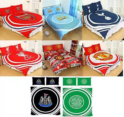 Football Double  Duvet Cover Bedding Set – Man U Liverpool Tottenham & More  • £14.99