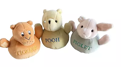 Vtg Gund Classic Pooh Plush Chime Ball Rattle Set-Disney Pooh PigletTigger -5  • $29.95