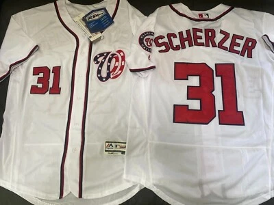 $29 • Buy MAJESTIC WASHINGTON NATIONALS MAX SCHERZER Men's Flex Base JERSEY Sz 52  NWT