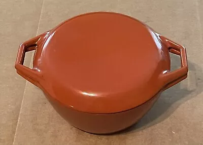 Vintage Copco D2 Orange Enameled Cast Iron Dutch Oven Denmark • $29.99