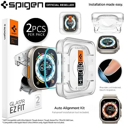 $29.99 • Buy For Apple Watch Ultra 49mm Screen Protector SPIGEN EZ Fit Tempered 9H Slim Glass