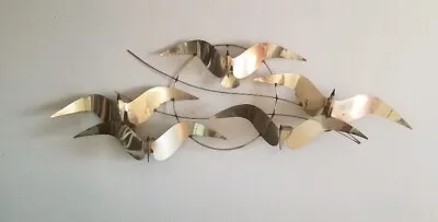 Curtis Jere Mid Century Modern Modernist Brass Wall Sculpture Birds In Flight • $975
