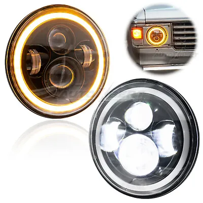 £37.99 • Buy 2x 7 Inch LED Headlights Halo Angle Eye For LAND ROVER DEFENDER TD4 TD5 90 110
