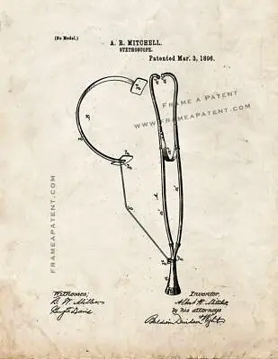 Stethoscope Patent Print Old Look • $70.75