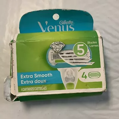 Gillette Venus Extra Smooth 4 Refill Cartridges Damaged Box #978 • $13