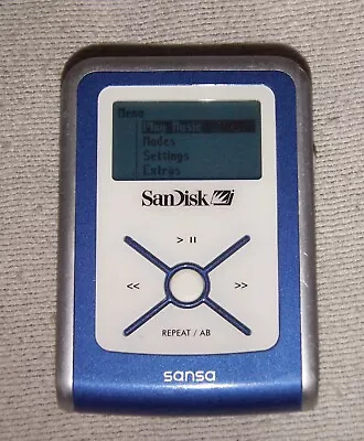 SanDisk Sansa E130 (512MB) Digital Media MP3 Player Blue. Works Great Good Cond • $17.95