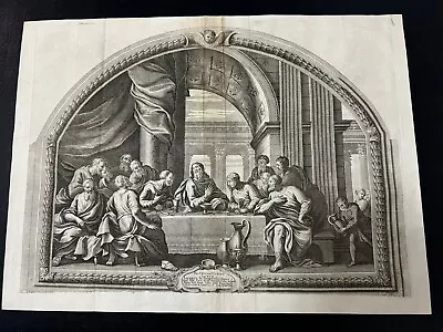 The Last Supper After Leonardo Da Vinci  Large Antique 18th Century Engraving • £200