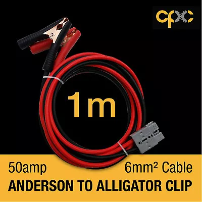 Alligator Battery Clamp 50A For ANDERSON PLUG Cable 4x4 4WD Van 1m Solar 12v • $29