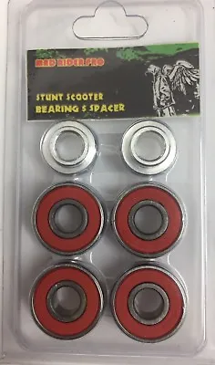  ABEC-9 608rs SKATEBOARD Or MICRO STUNT SCOOTER INLINE SKATE WHEEL BEARINGS RED • £5.99