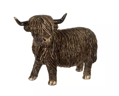 Highland Cow Resin Statue | Home Garden Ornament Scottish Scotland Cattle Animal • £18.99