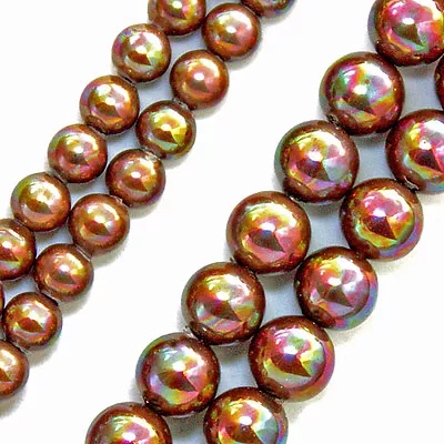 Magnetic Pearlized Stone Beads Multi Rainbow Iridescent Color Gold 4mm Bead P3 • $10.99