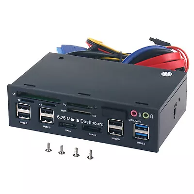 5.25in Computer Multi-function Dashboard Media Front Panel Speed USB Card Reader • £36.59