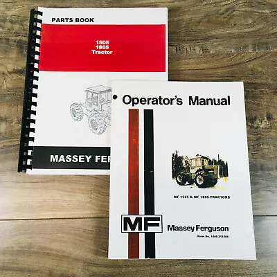Massey Ferguson 1505 1805 Tractor Parts Operators Manual Set Owner Book Catalog • $56.97
