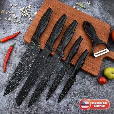 2024 Ceramic Kitchen Knife Set Of 6 Sharp Blade Cutlery Peeler Paring Chef Bread • $24.99