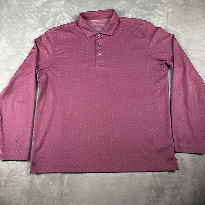 Untuckit Polo Shirt Mens Large Pink Long Sleeve Pima Lightweight Golf Rugby  • $18.68