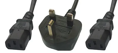 £6.45 • Buy IEC C13 Mains Power Splitter Cable - 2.5M