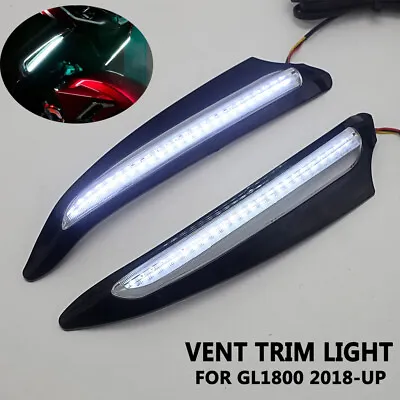 Black Pair Front Lighted Vent Trim Light For HONDA Gold Wing GL1800 F6B 2018-UP • $54.99