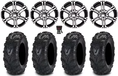 ITP SS212 12  Wheels Machined 25  Mud Lite II Tires Kawasaki Brute Force IRS • $888.32