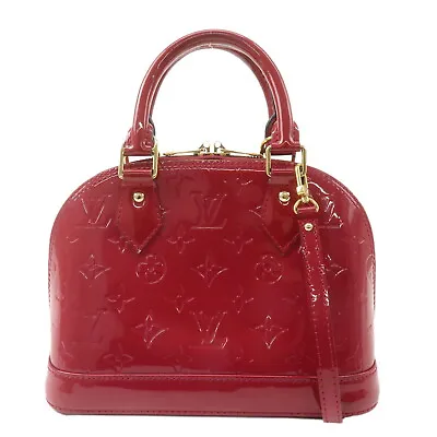 Auth Louis Vuitton Monogram Vernis Alma BB Hand Bag Red M91698 Used • $1327.50