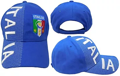 Italy Italian Italia Country Blue Plain Back Adjustable Embroidered Hat Cap • $14.44