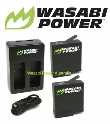 GoPro HERO7 Wasabi Power Battery 1220mAh X 2 & USB Charger Set For GoPro 5 6 7 • $68.95