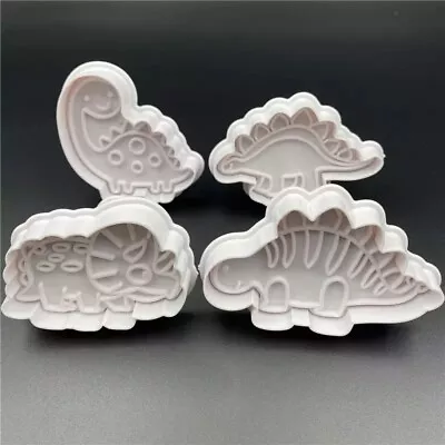 4 Pcs Baby Dinosaur Fondant Sugarcraft Cookie Biscuit Plunger Cutter Set A • £9.28