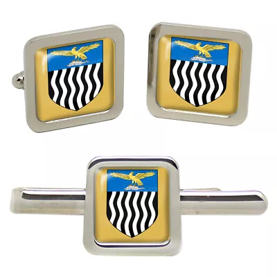 Northern Rhodesia Square Cufflinks And Tie Clip Set • $79.83