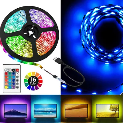 Led Strip Lights 5050 Rgb Colour Changing Tape Under Cabinet Kitchen Tv Usb Uk • £7.49