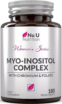 £22.97 • Buy Myo-Inositol Complex 180 Vegan Tablets 6 Week Supply Chromium Folic Acid Womens
