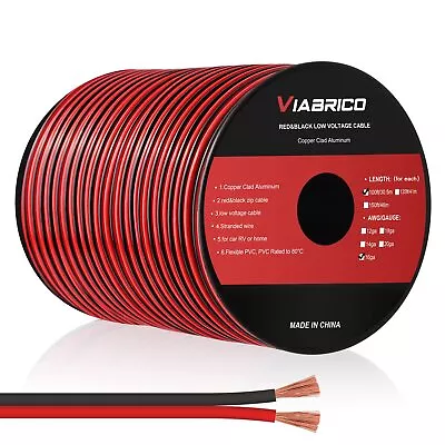 16 Gauge Wire 16awg Automotive Wire Electrical Wire 100ft 2 Conductor Red Black • $22.49