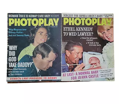 Photoplay Magazine Lot 1960's Robert Kennedy Elvis Presley Sidney Poitier Mm15 • $18.50